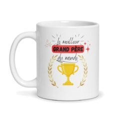 Mug « Le meilleur grand-père du monde » – coupe d’or pour papi – mug personnalisé