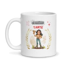 Mug « La meilleure tante du monde » – tata illustrée et sa coupe – mug personnalisé