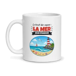 Mug mer – mug blanc vu de face