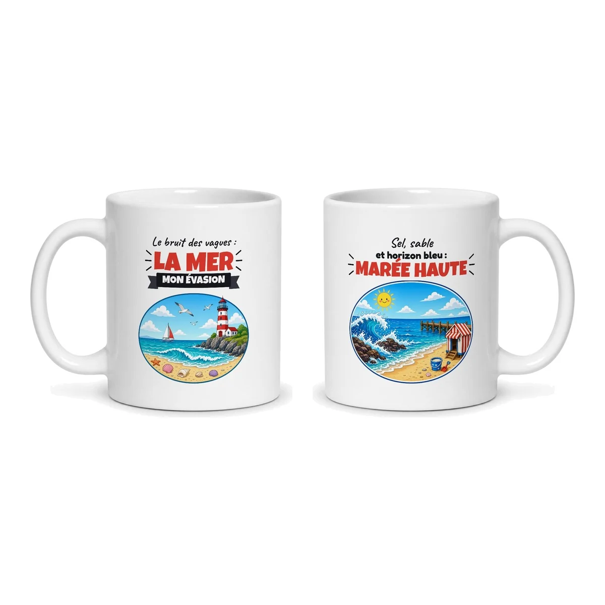 Mug mer – les deux faces du mug côte à côte