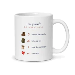Mug militaire personnalisé prénom – mug blanc vu du dos