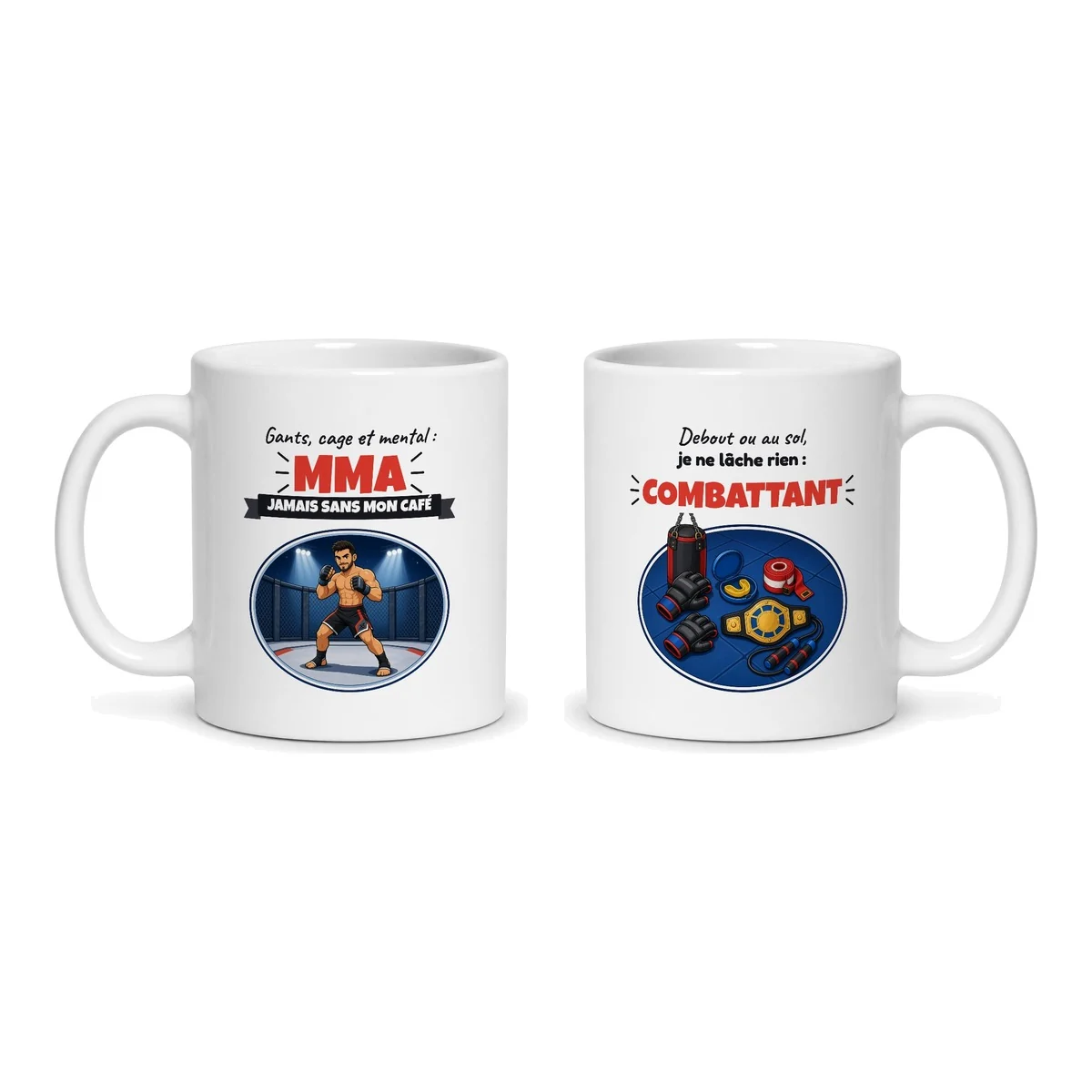 Mug MMA – les deux faces du mug côte à côte