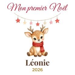 Mug Mon premier Noël personnalisé prénom – design à plat