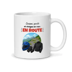 Mug moto – mug blanc vu du dos