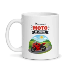 Mug moto – mug blanc vu de face