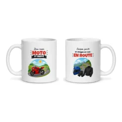 Mug moto – les deux faces du mug côte à côte