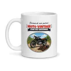 Mug moto vintage – mug blanc vu de face