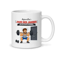 Mug musculation – mug blanc vu du dos