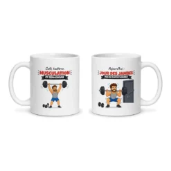 Mug musculation – les deux faces du mug côte à côte