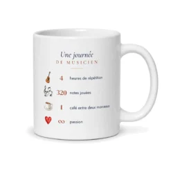 Mug musicien personnalisé prénom – mug blanc vu du dos