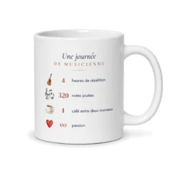 Mug musicienne personnalisé prénom – mug blanc vu du dos
