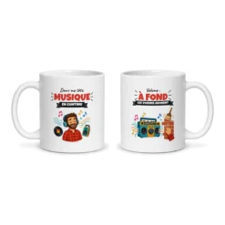 Mug musique – les deux faces du mug côte à côte