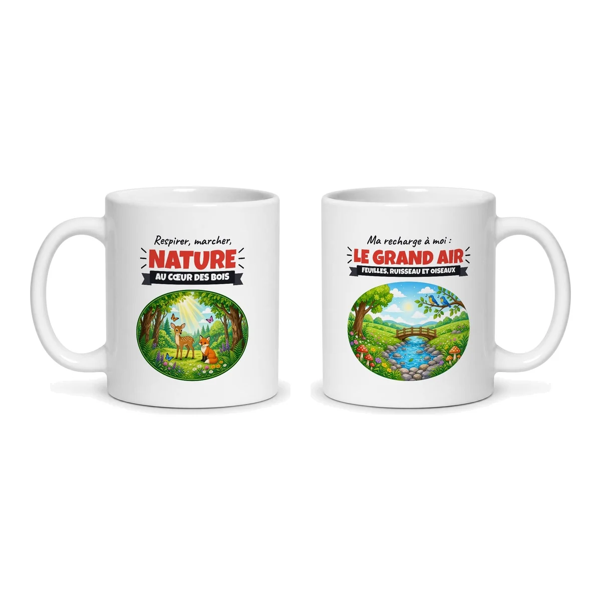 Mug nature – les deux faces du mug côte à côte