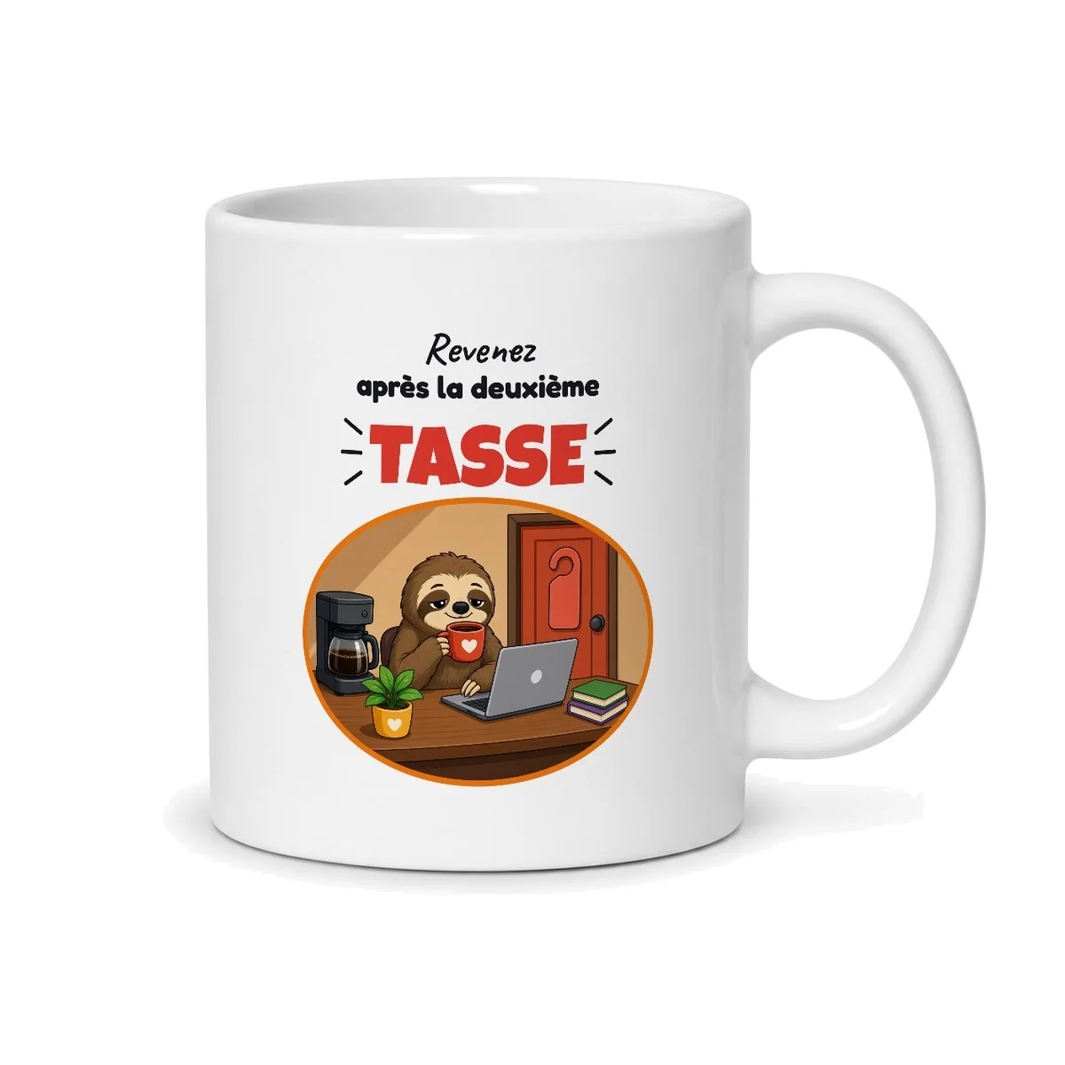 Mug ne pas déranger – mug blanc vu du dos