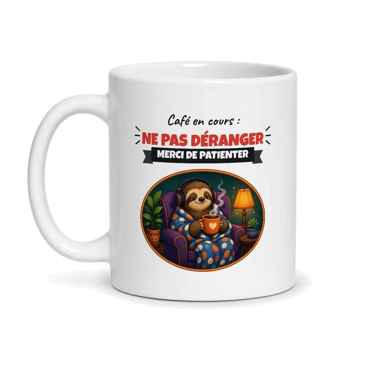 Mug ne pas déranger – mug blanc vu de face