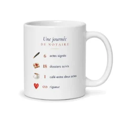 Mug notaire personnalisé prénom – mug blanc vu du dos
