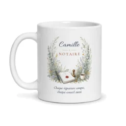 Mug notaire personnalisé prénom – mug blanc vu de face