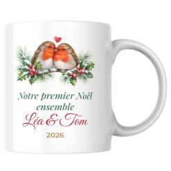 Mug Notre premier Noël ensemble personnalisé prénoms – mockup du mug