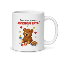 Mug nouvelle tata – mug blanc vu du dos