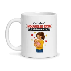 Mug nouvelle tata – mug blanc vu de face