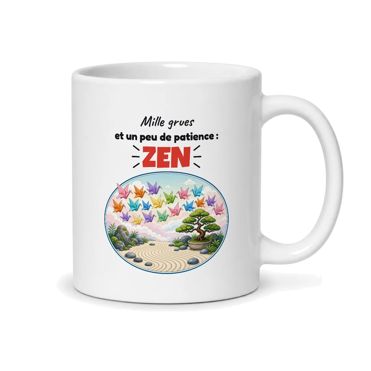 Mug origami – mug blanc vu du dos