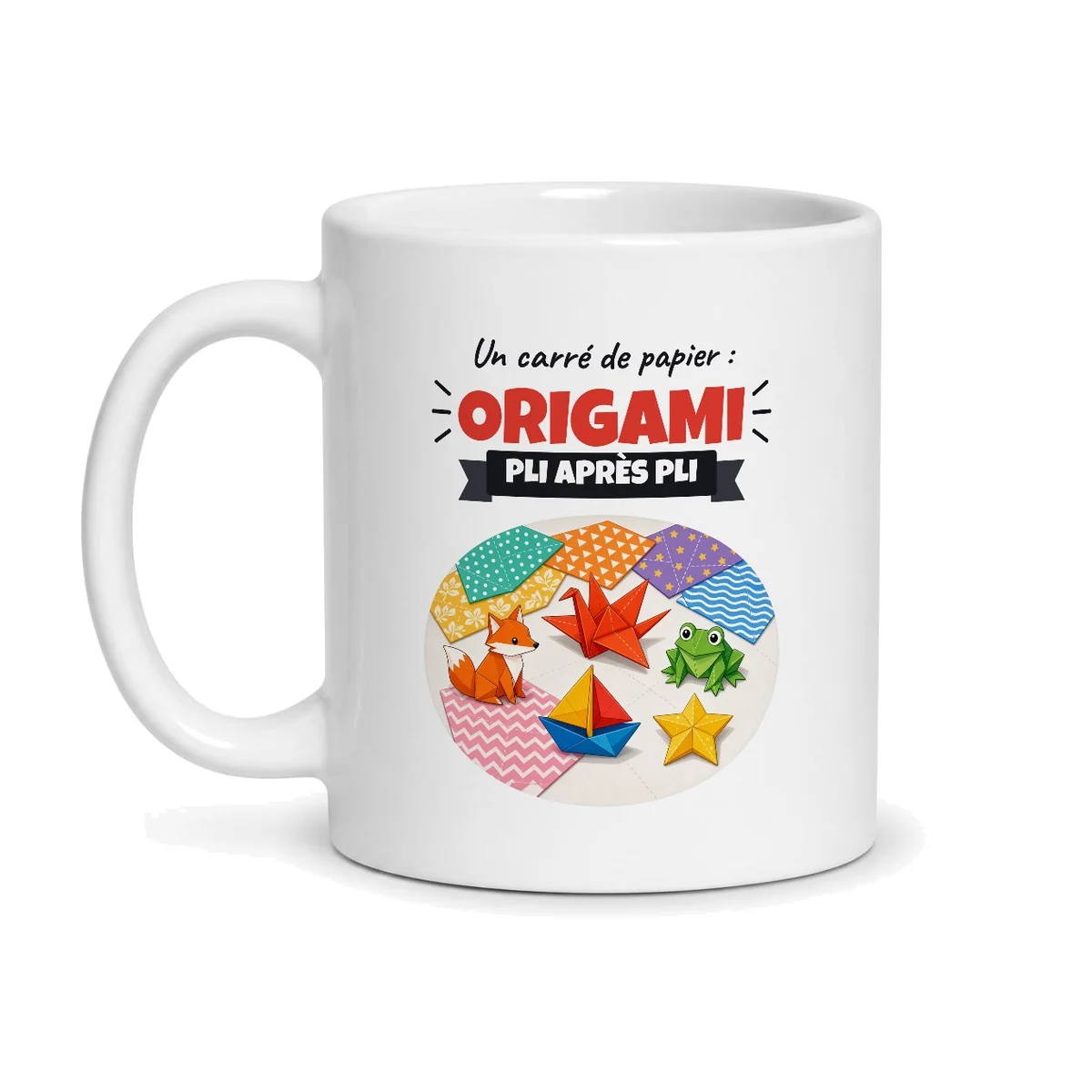Mug origami – mug blanc vu de face