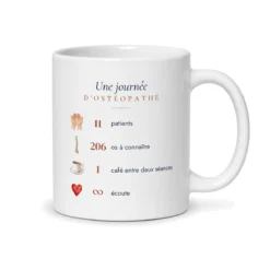 Mug ostéopathe personnalisé prénom – mug blanc vu du dos