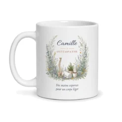 Mug ostéopathe personnalisé prénom – mug blanc vu de face