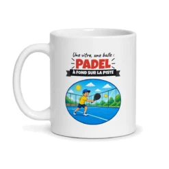 Mug padel – mug blanc vu de face