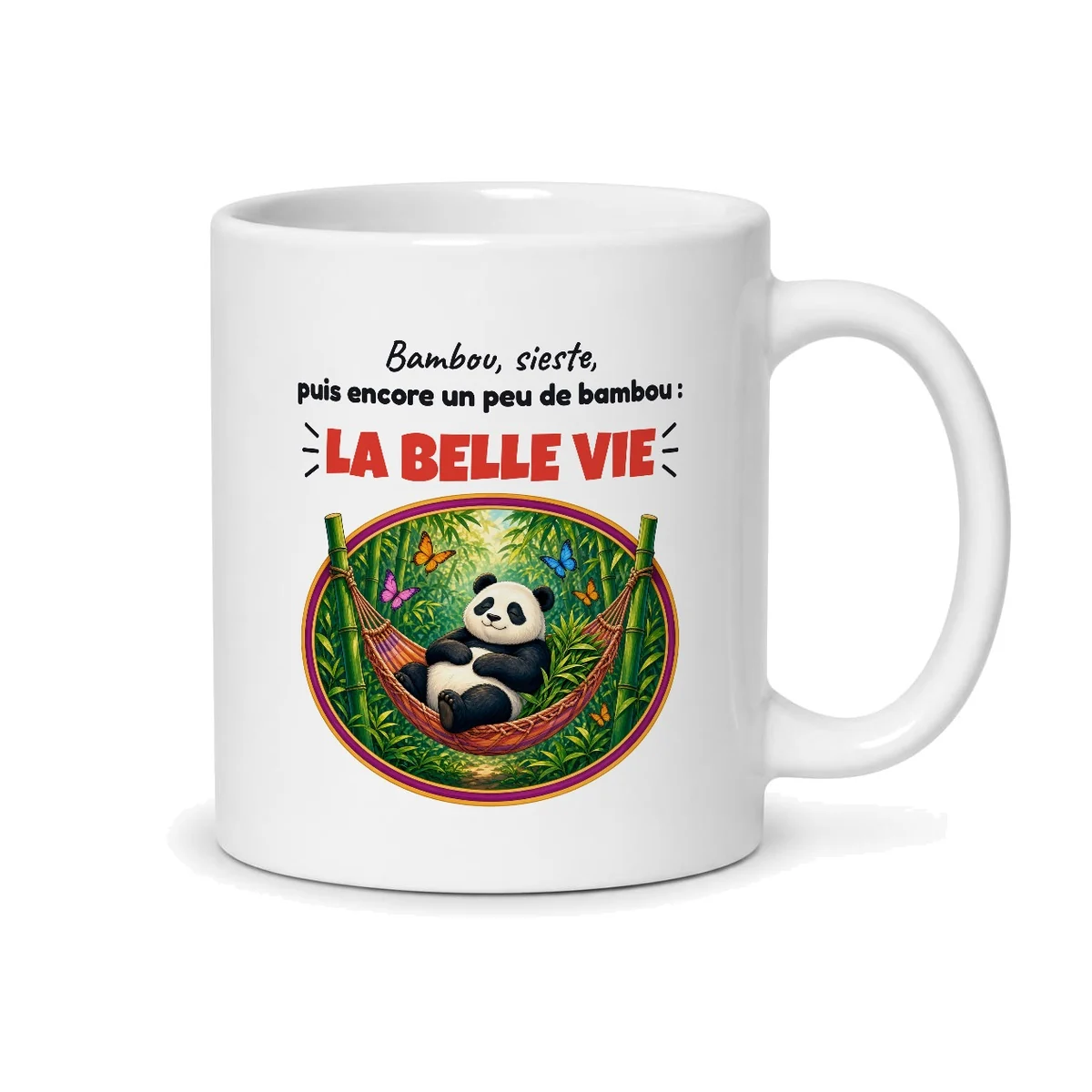 Mug panda – mug blanc vu du dos
