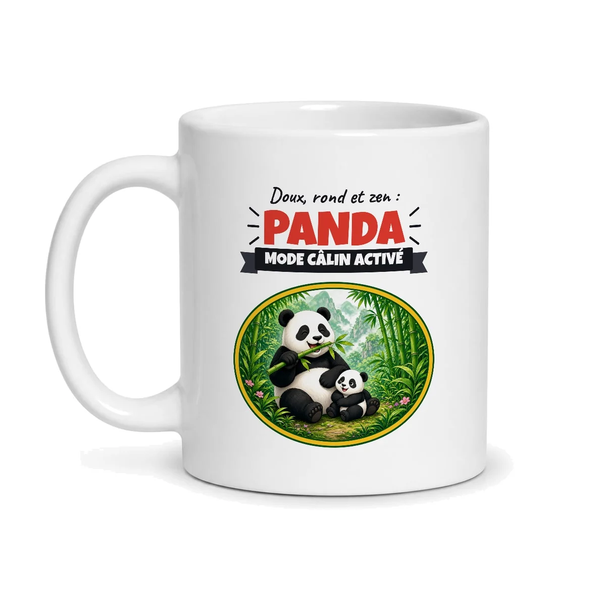 Mug panda – mug blanc vu de face