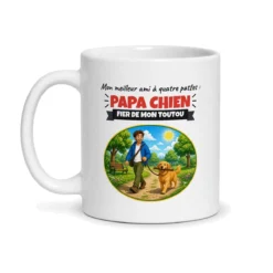 Mug papa chien – mug blanc vu de face