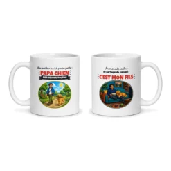 Mug papa chien – les deux faces du mug côte à côte