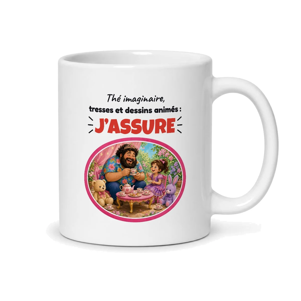 Mug papa de fille – mug blanc vu du dos