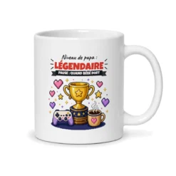 Mug papa gamer – mug blanc vu du dos