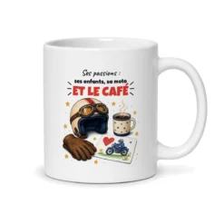 Mug papa motard – mug blanc vu du dos