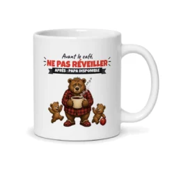 Mug papa ours – mug blanc vu du dos