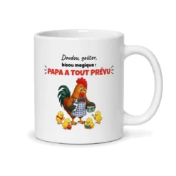Mug papa poule – mug blanc vu du dos