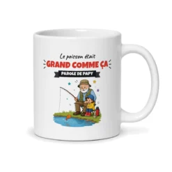 Mug papy pêcheur – mug blanc vu du dos