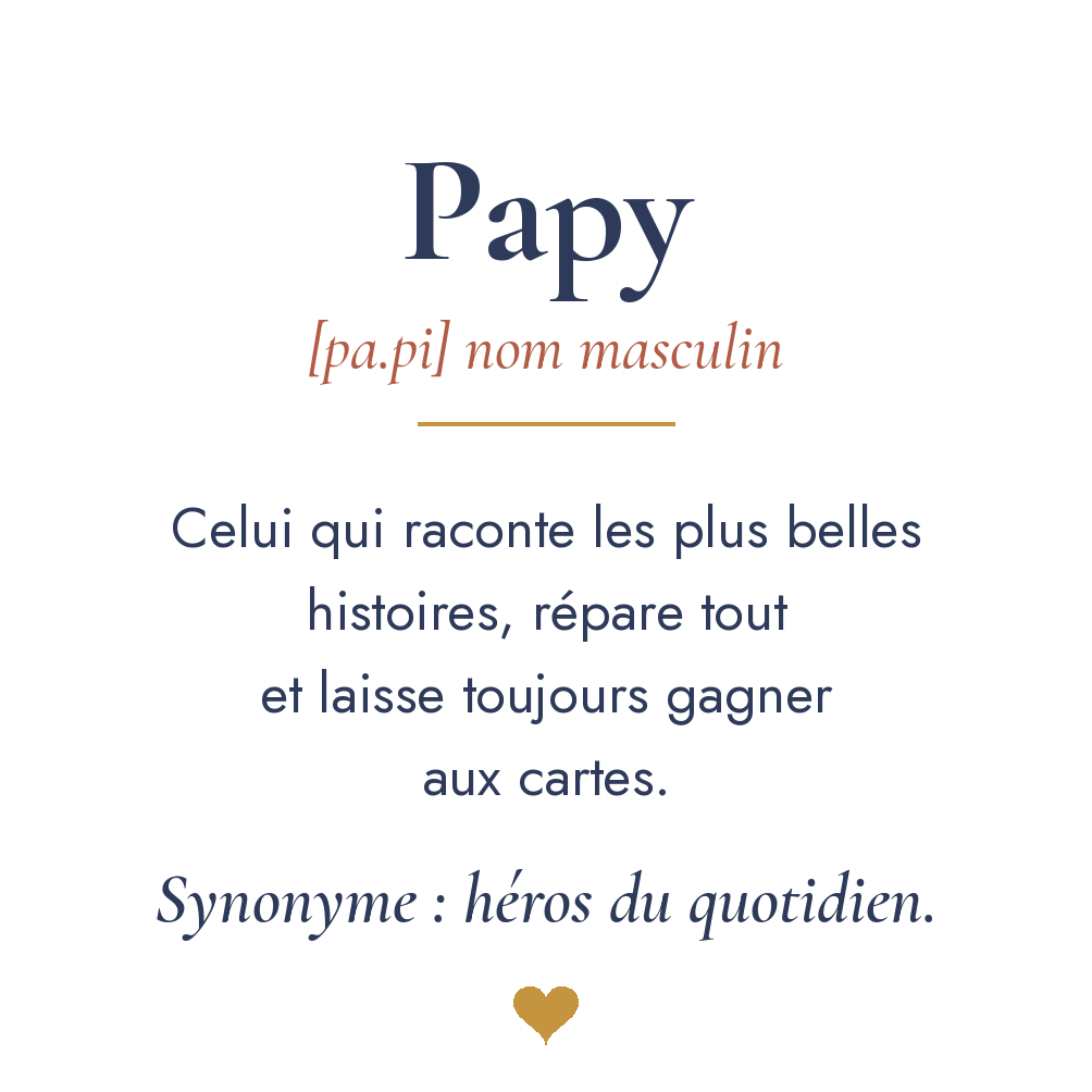 Visuel du dos du mug Papy : la définition de papy