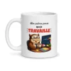 Mug patron humour Mon patron pense que je travaille, vue de face