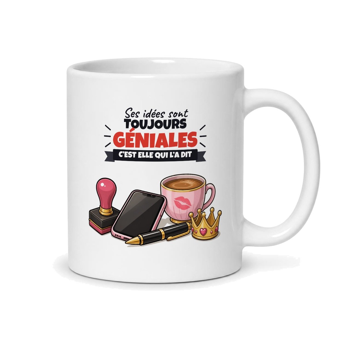 Mug La Patronne « C'est moi qui décide », vue du dos
