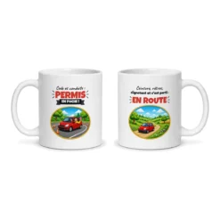 Mug permis de conduire – les deux faces du mug côte à côte