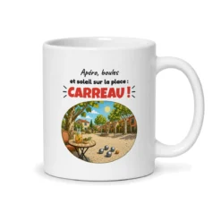 Mug pétanque – mug blanc vu du dos