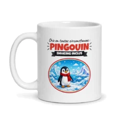 Mug pingouin – mug blanc vu de face