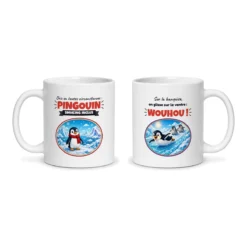 Mug pingouin – les deux faces du mug côte à côte