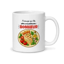 Mug pizza – mug blanc vu du dos