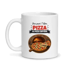 Mug pizza – mug blanc vu de face