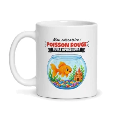 Mug poisson rouge – mug blanc vu de face