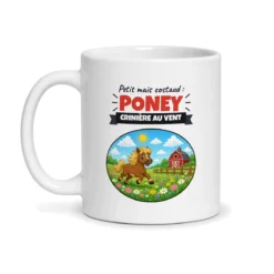 Mug poney – mug blanc vu de face